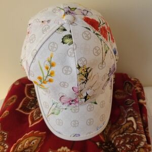 Floral Patterned Cap with Logo By Giani Bernini NWT.